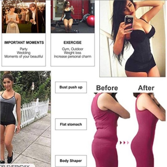 NEW Waist Cincher Latex Trimmer Corset Body Shaper - Picture 9 of 10